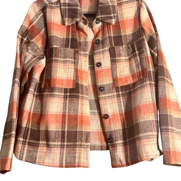 MELLODAY Jackets & Blazers - MELLODAY Orange and Brown Utility Jacket with Notched Lapel